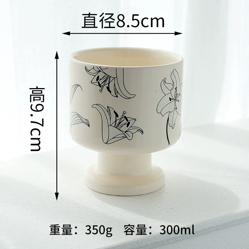 كوب سيراميك بتصميم زنبق tableware view 9