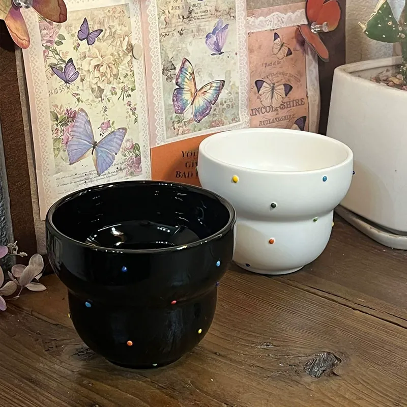 조롱박 모양 도자기 커피잔 tableware view 2