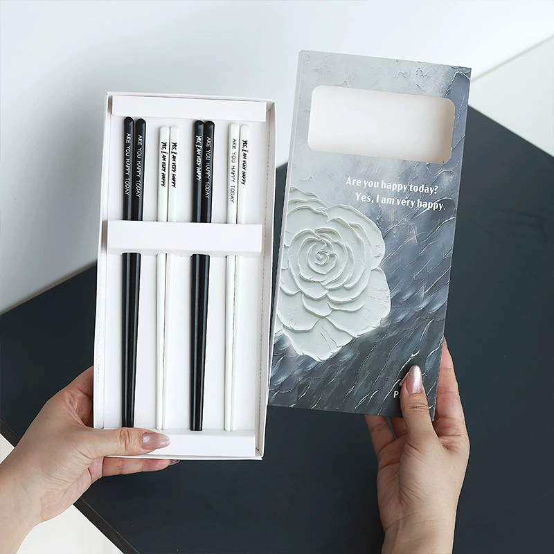 Ceramic Chopsticks Black and White tableware view 2