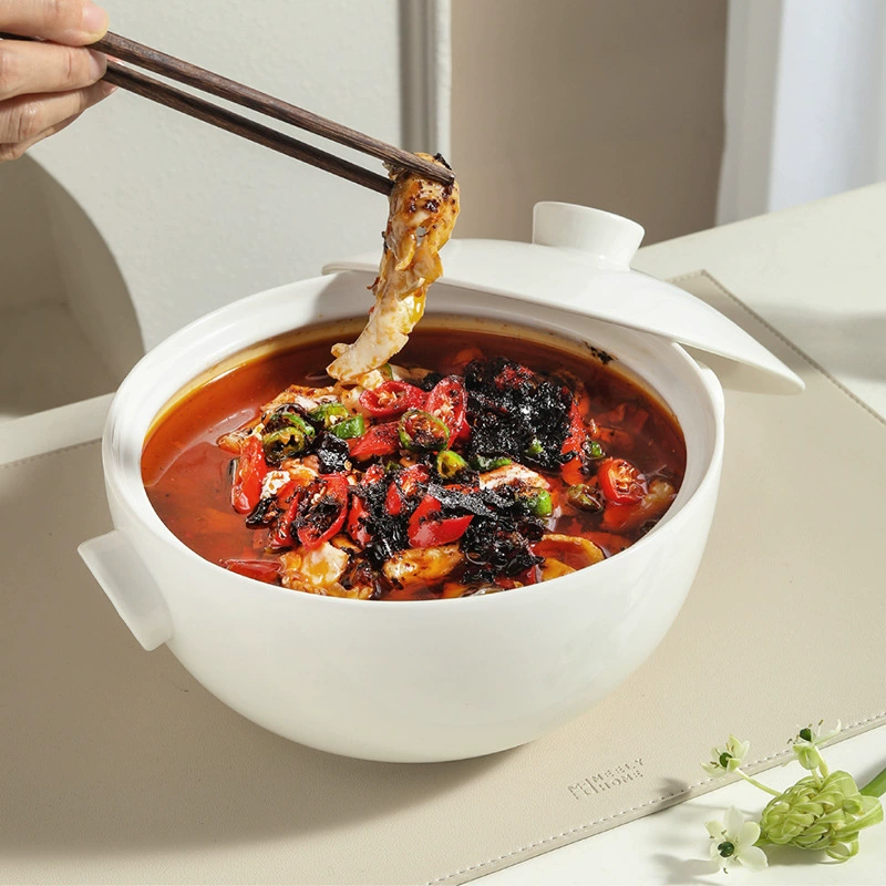 Porcelain Large Serving Bowl with Handles