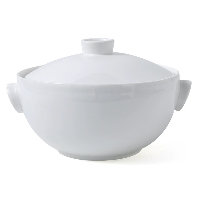 Porcelain Large Serving Bowl with Handles tableware view 5