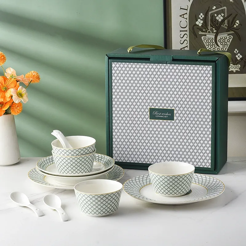 Керамический набор посуды в европейском стиле tableware view 2