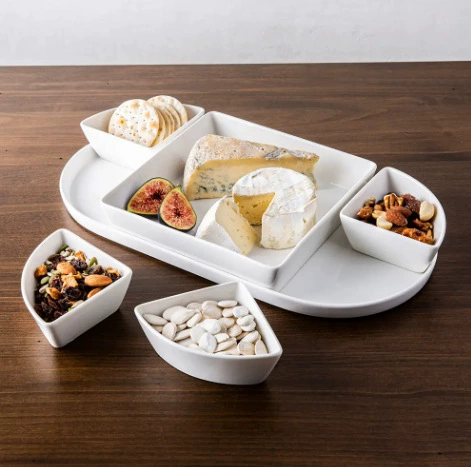 Porcelain Compartment Snack Tray tableware view 2