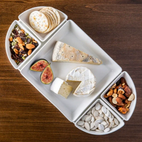 Porcelain Compartment Snack Tray tableware view 3