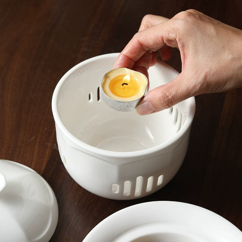 Porcelain Covered Soup Cup with Candle Warmer tableware view 4