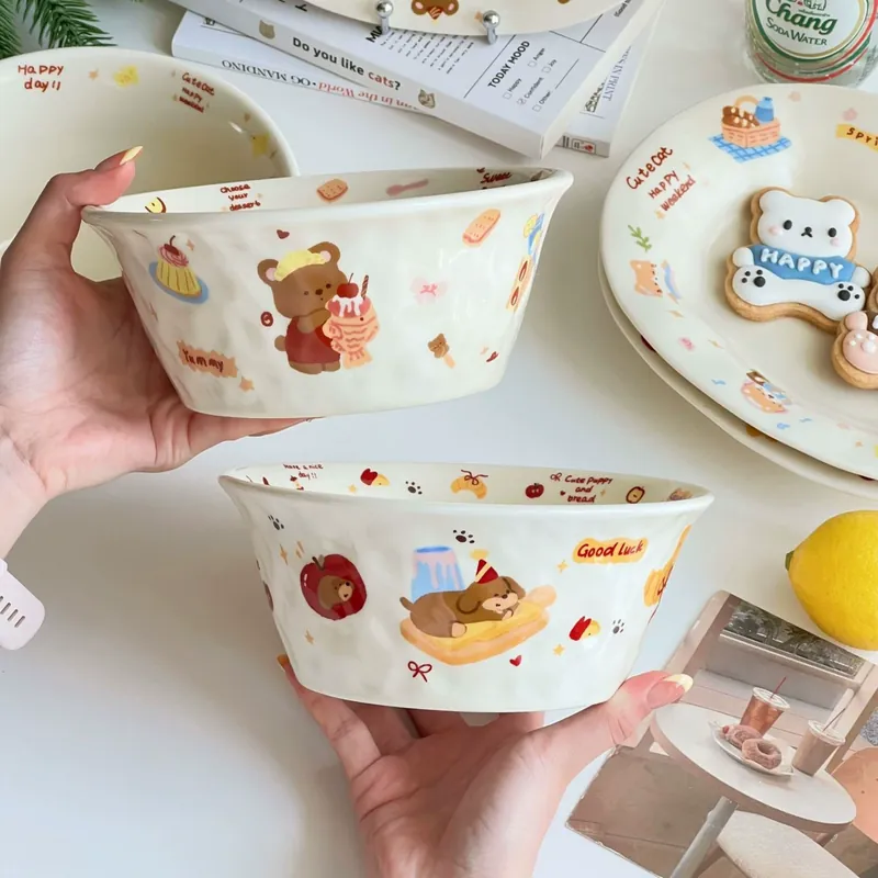 Cartoon Animal Ceramic Breakfast Bowl