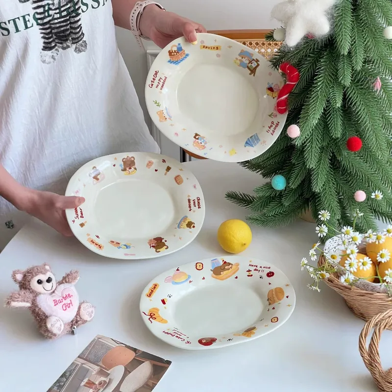 Cartoon Animal Ceramic Breakfast Bowl tableware view 2
