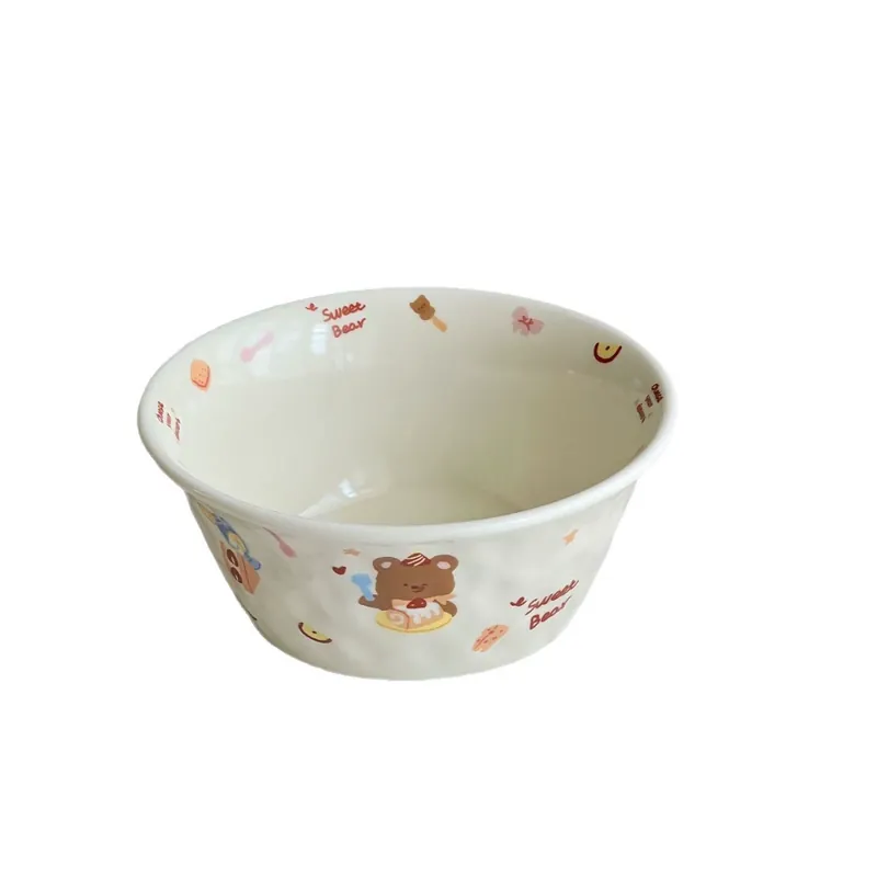 Cartoon Animal Ceramic Breakfast Bowl tableware view 5