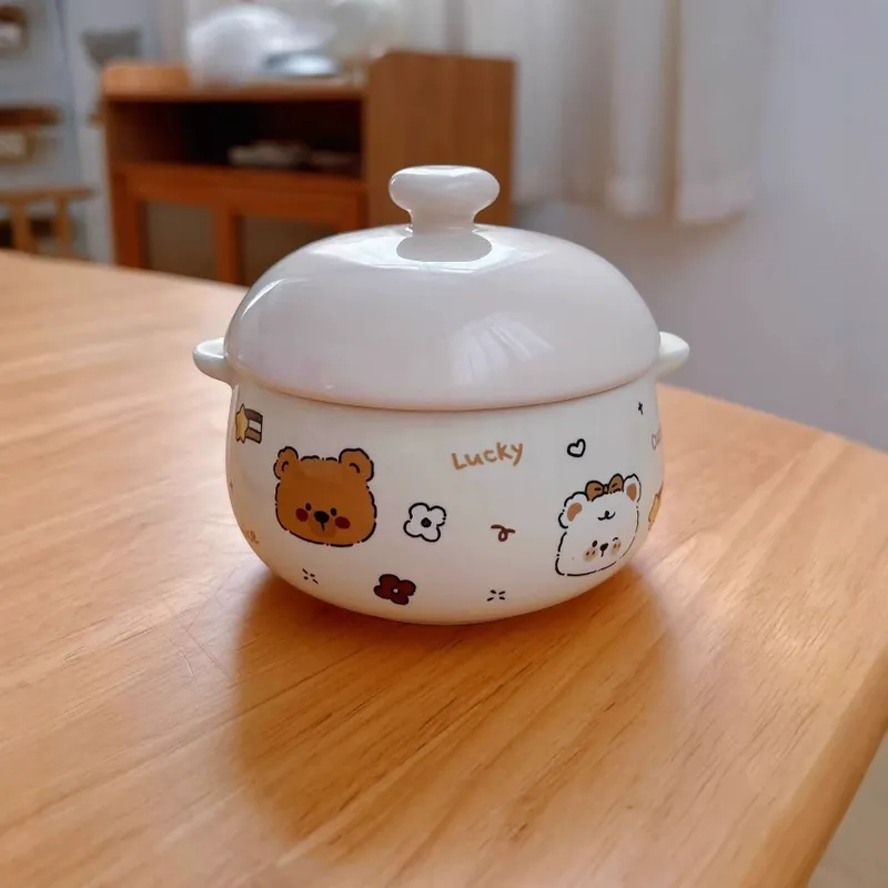 وعاء سيراميك للطهي بالبخار مع غطاء tableware view 3