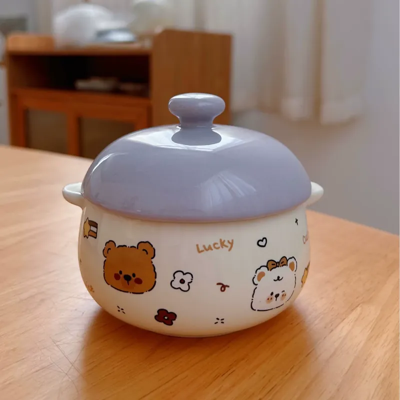 وعاء سيراميك للطهي بالبخار مع غطاء tableware view 5