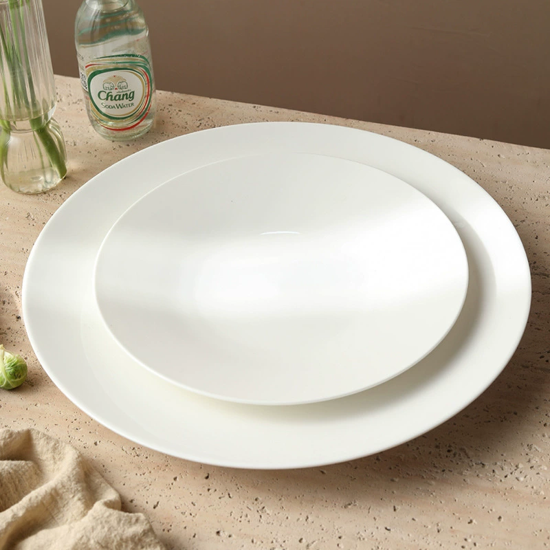 White Porcelain Dinner Plate tableware view 2