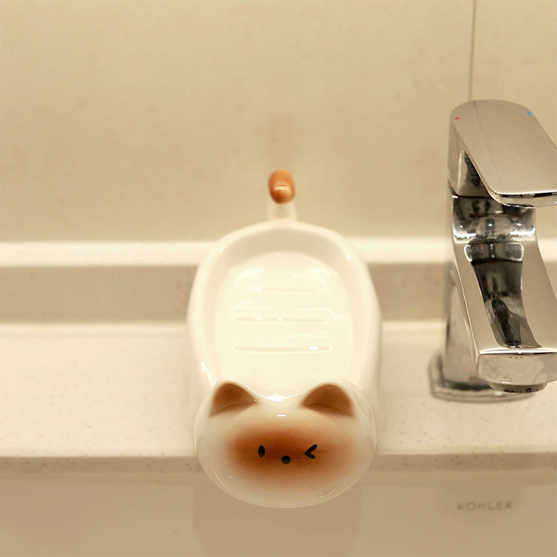Porte-savon en céramique avec motif chat tableware view 4