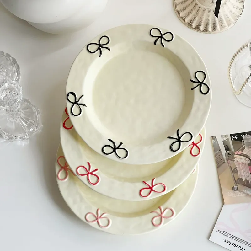 Bow Ceramic Dessert Plate tableware view 2