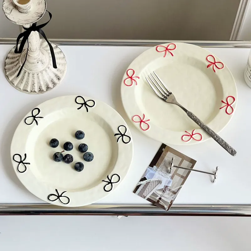 Bow Ceramic Dessert Plate tableware view 3