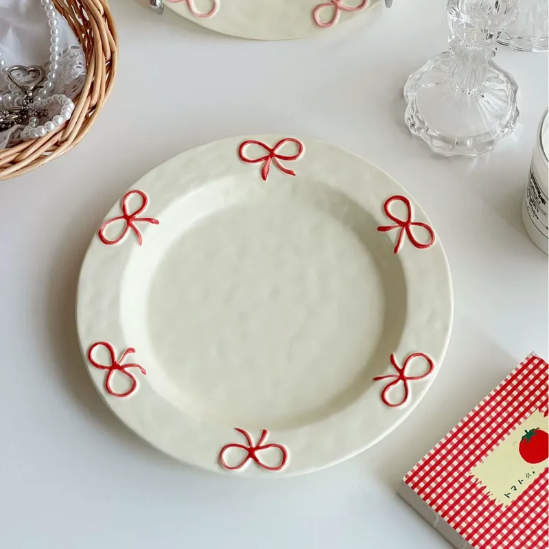 Bow Ceramic Dessert Plate tableware view 7