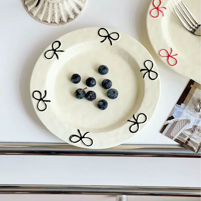 Bow Ceramic Dessert Plate tableware view 8