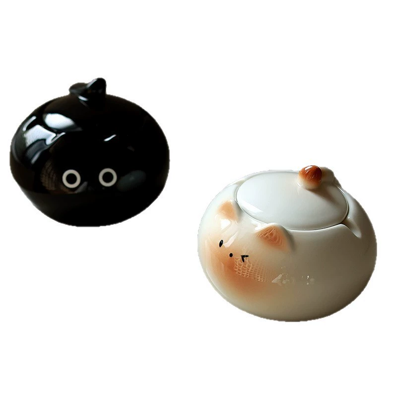 Ceramic Ashtray with Cat Design tableware view 5