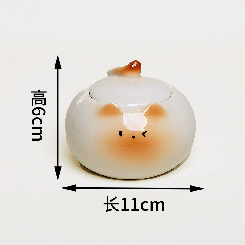Ceramic Ashtray with Cat Design tableware view 6