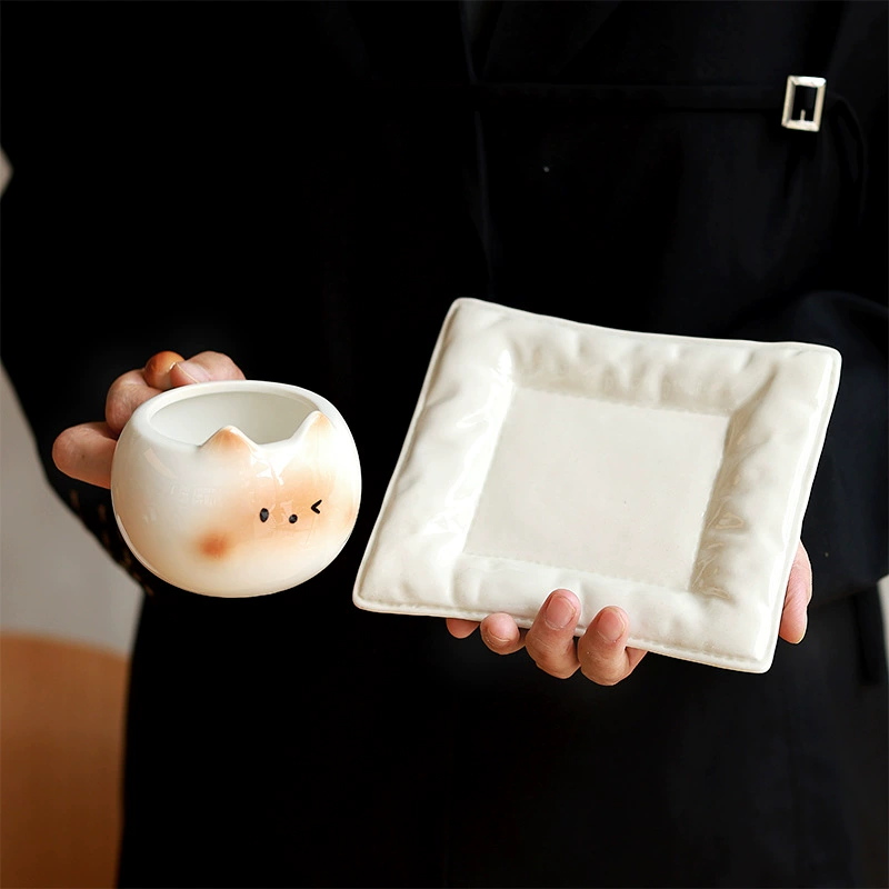 فنجان قهوة سيراميك بتصميم قط tableware view 4