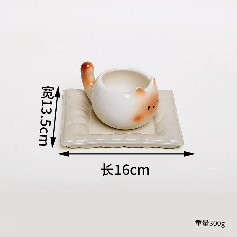 فنجان قهوة سيراميك بتصميم قط tableware view 11
