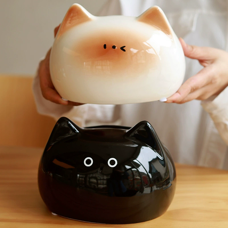 Ceramic Tissue Box with Cat Design tableware view 3