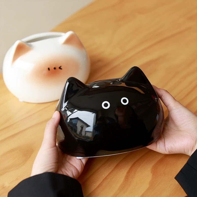 Ceramic Tissue Box with Cat Design tableware view 4