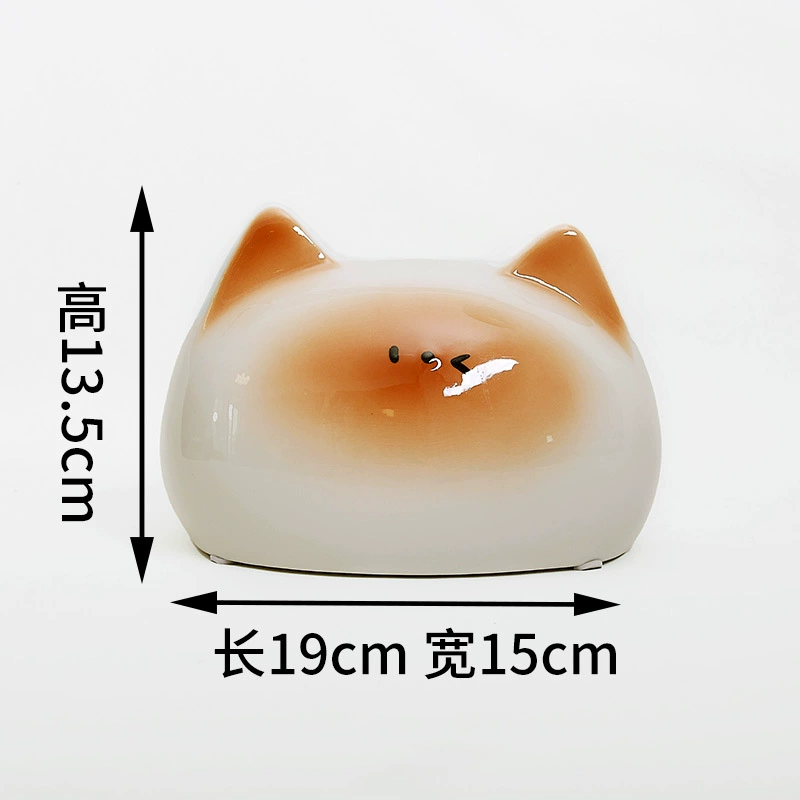Ceramic Tissue Box with Cat Design tableware view 6