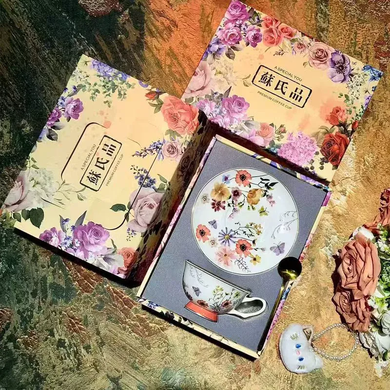 Bone China Coffee Cup and Saucer Set tableware view 3