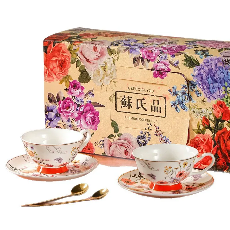 Bone China Coffee Cup and Saucer Set tableware view 5