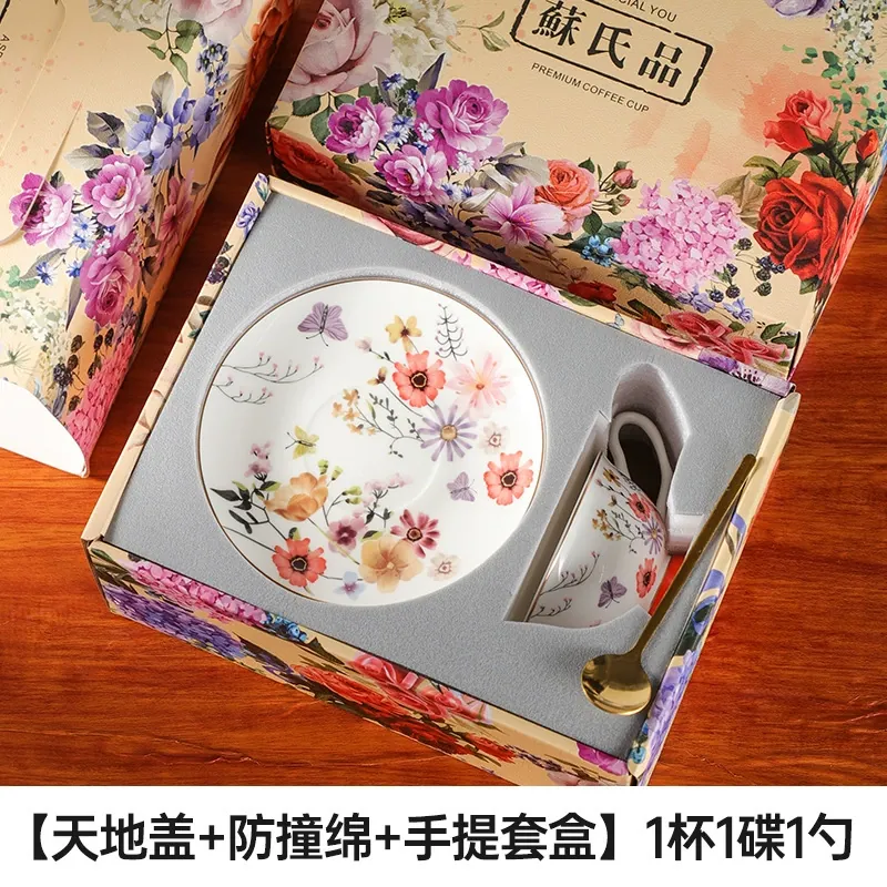 Bone China Coffee Cup and Saucer Set tableware view 7