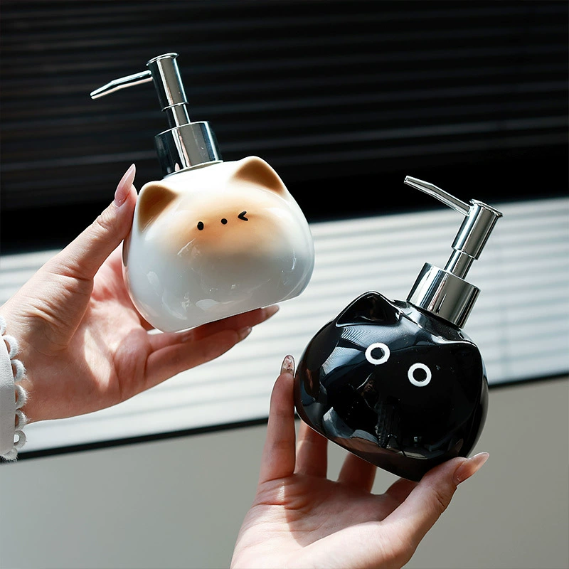 Ceramic Soap Dispenser with Cat Design