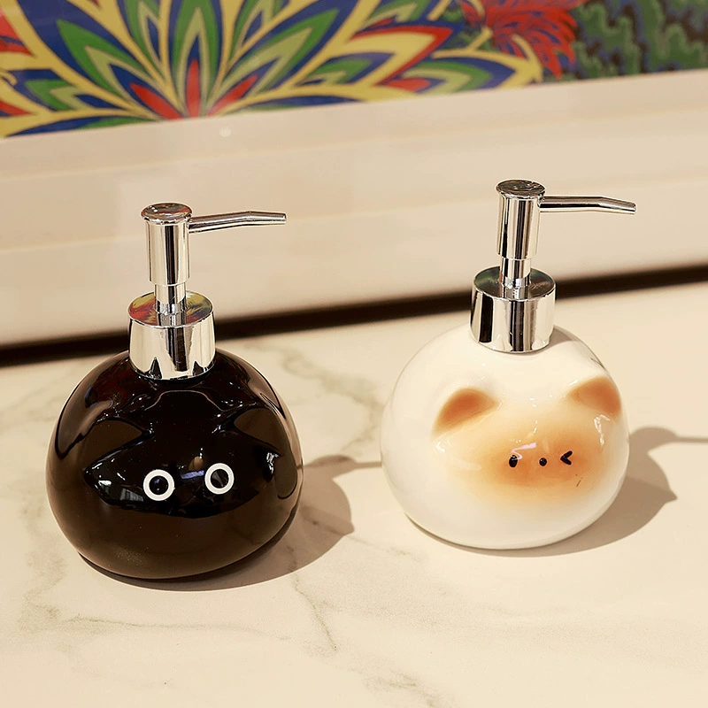 Distributeur de savon en céramique avec motif chat tableware view 2