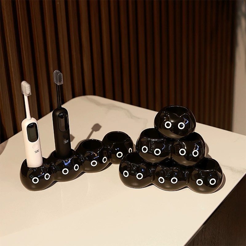 Porte-brosse à dents en céramique avec motif chat tableware view 2