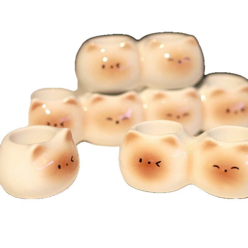 Porte-brosse à dents en céramique avec motif chat tableware view 5