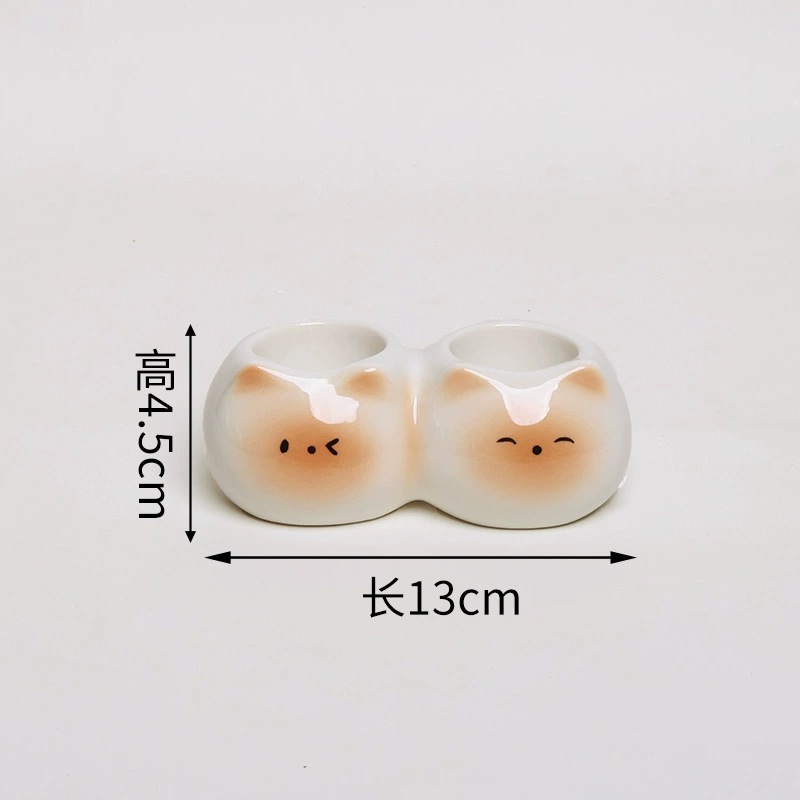 Porte-brosse à dents en céramique avec motif chat tableware view 8