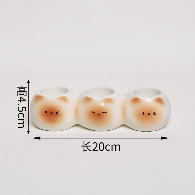 Porte-brosse à dents en céramique avec motif chat tableware view 10