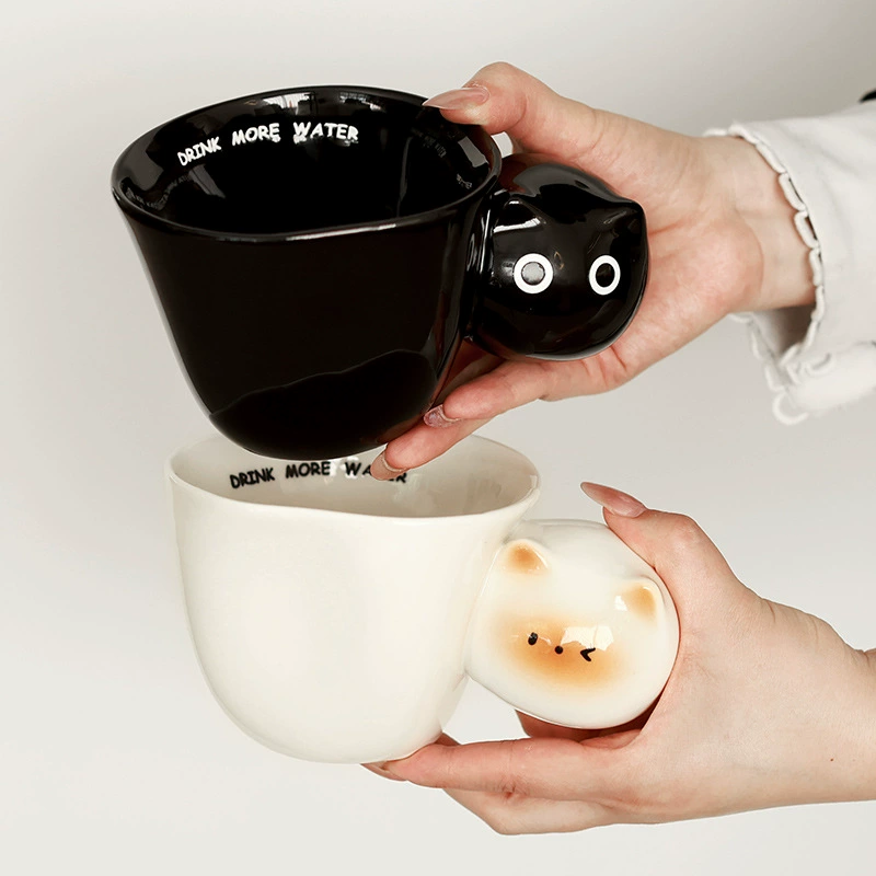 Ceramic Mug with Cat Design