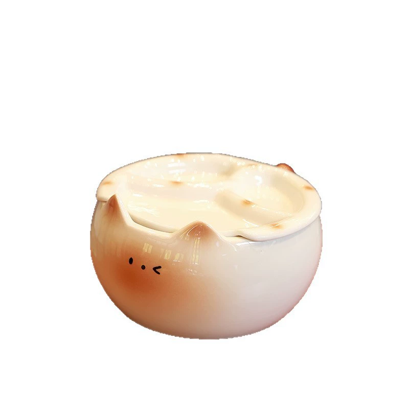 Ceramic Noodle Bowl with Cat Design tableware view 5