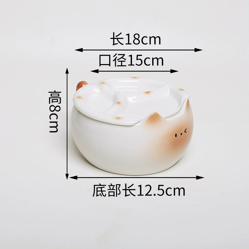 Ceramic Noodle Bowl with Cat Design tableware view 6