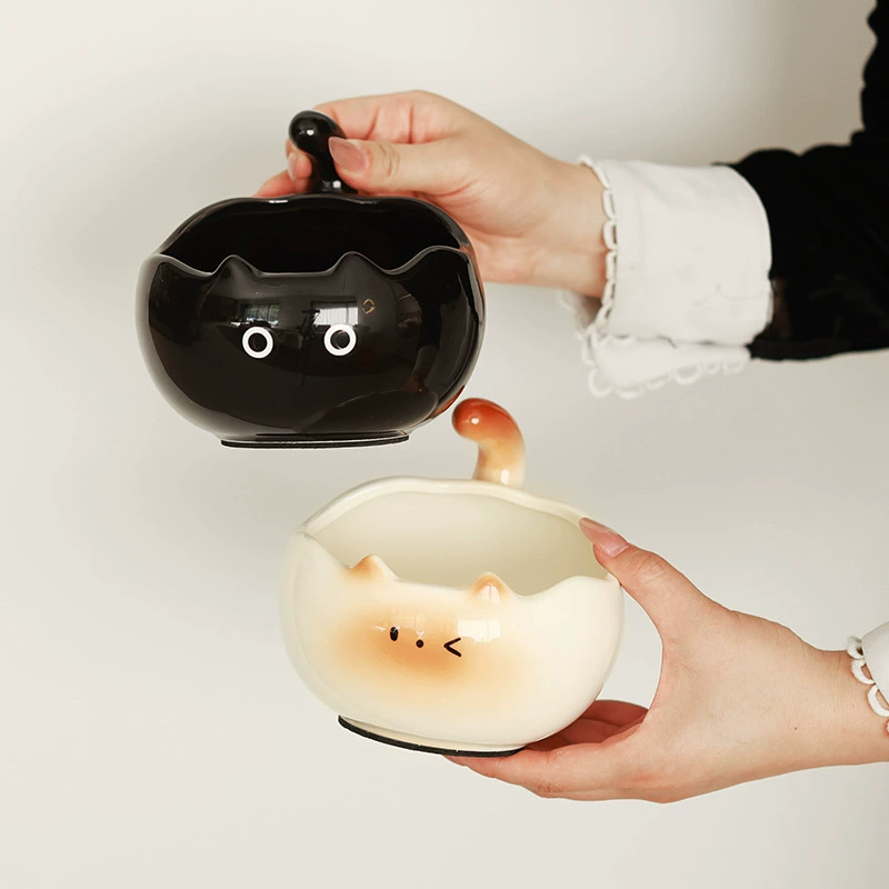 Ceramic Storage Jar with Cat Design tableware view 2
