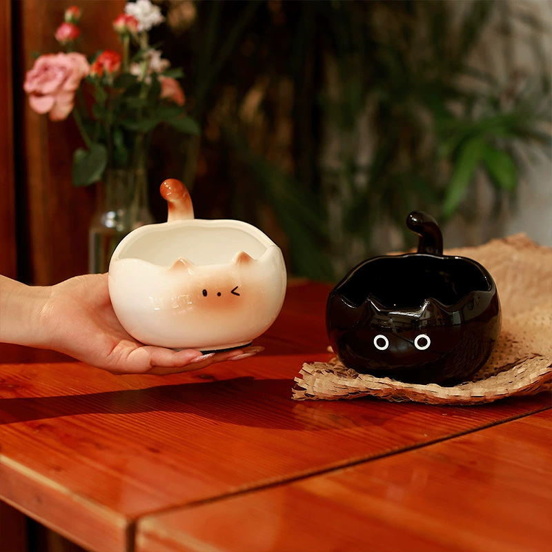 Ceramic Storage Jar with Cat Design tableware view 3