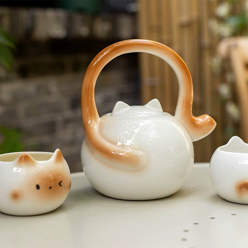 Ceramic Cup Set with Cat Design tableware view 4