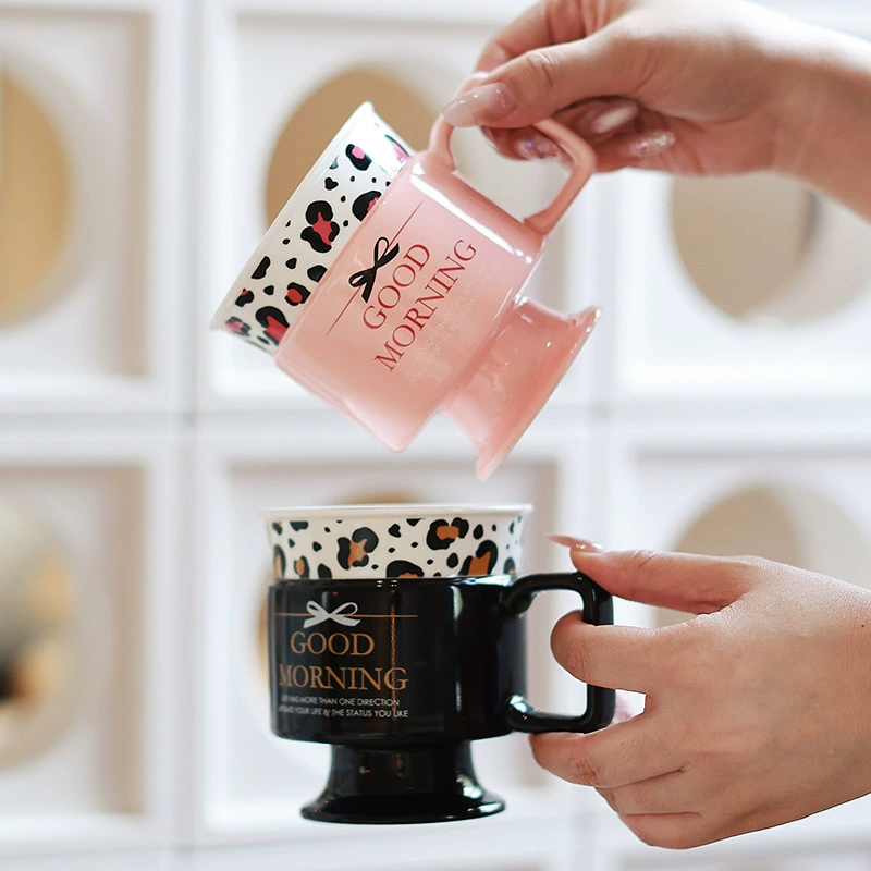 Ceramic Coffee Cup with Floral Design