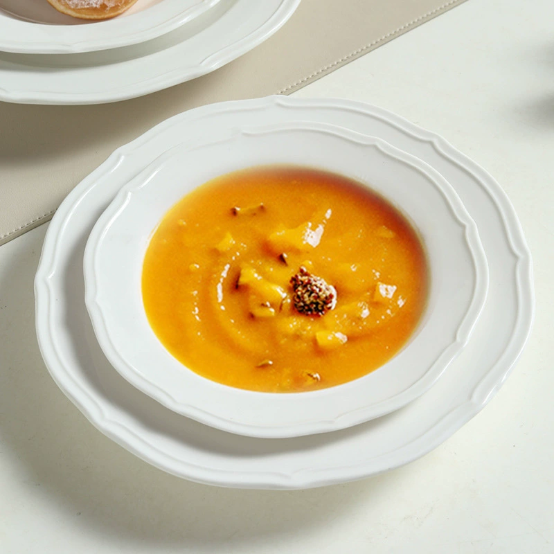Embossed Porcelain Pasta Plate
