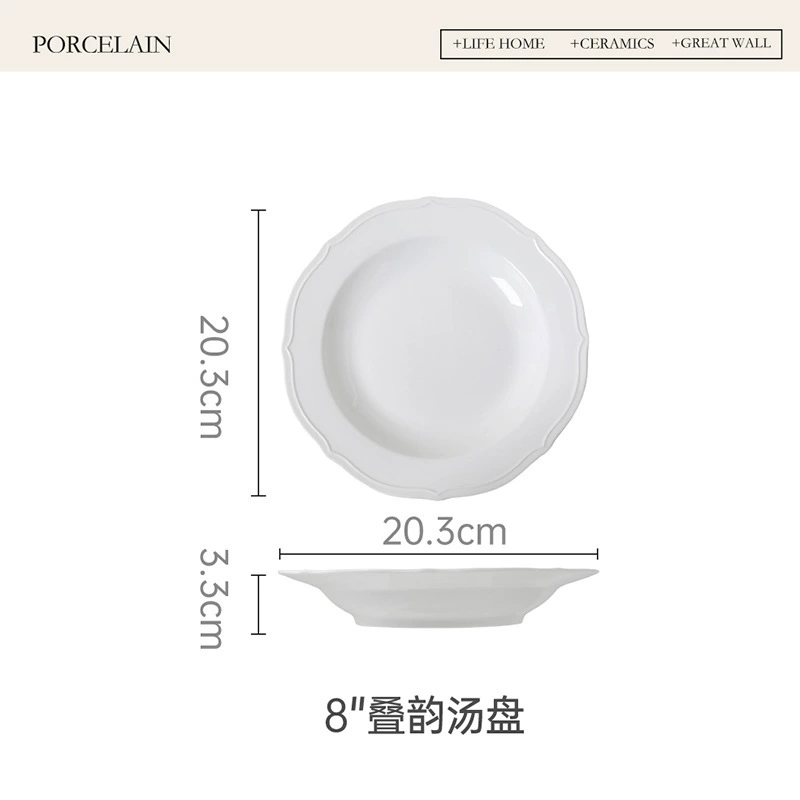 Embossed Porcelain Pasta Plate tableware view 6