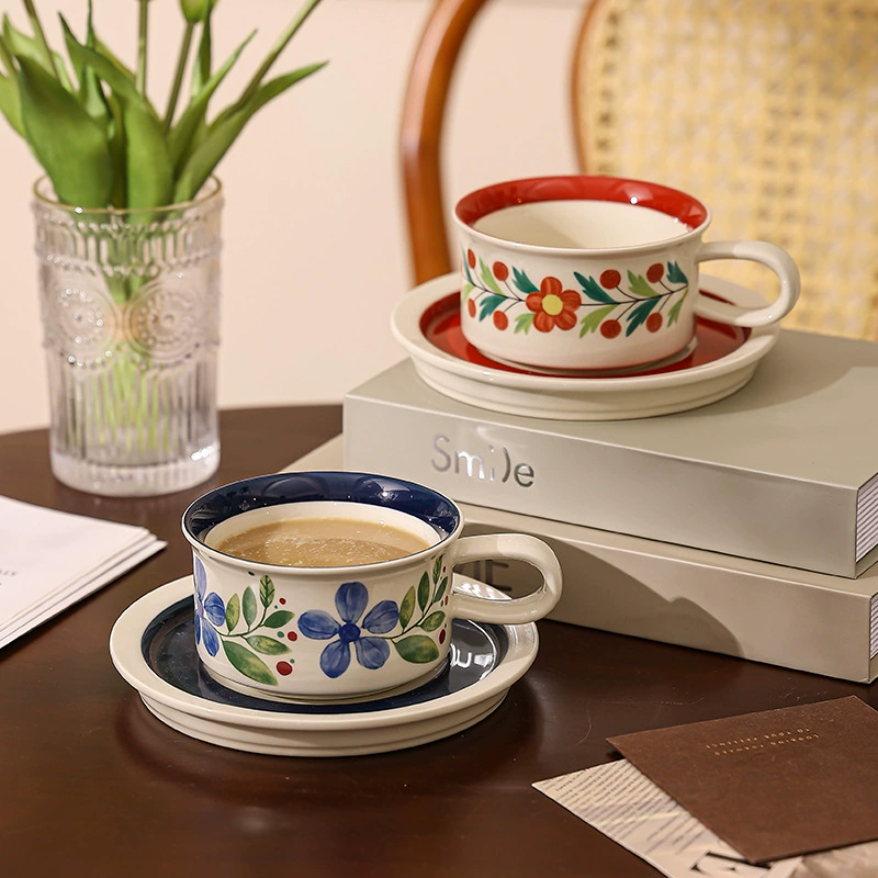 프랑스식 세라믹 커피 컵 앤 소서 세트 tableware view 2