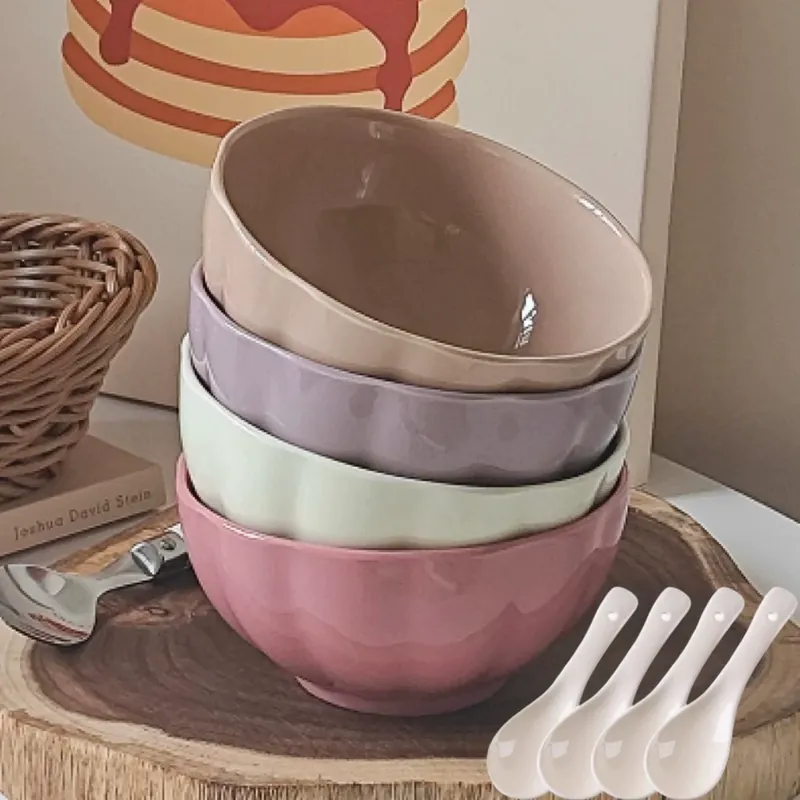 Cuenco de arroz de cerámica esmaltada tableware view 11