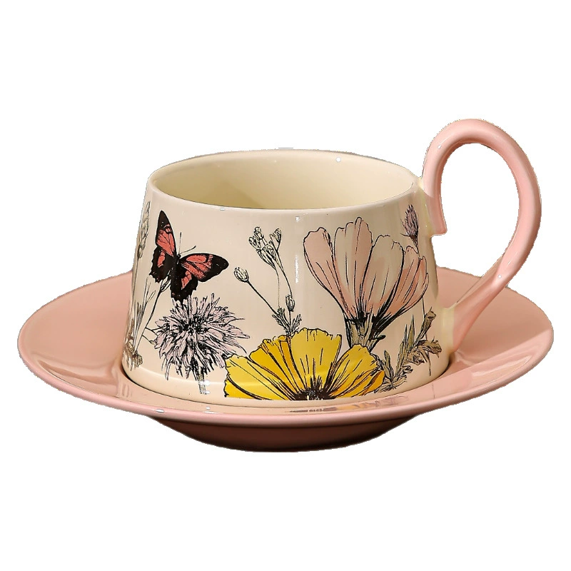 프랑스 빈티지 세라믹 커피 컵 앤 소서 tableware view 5