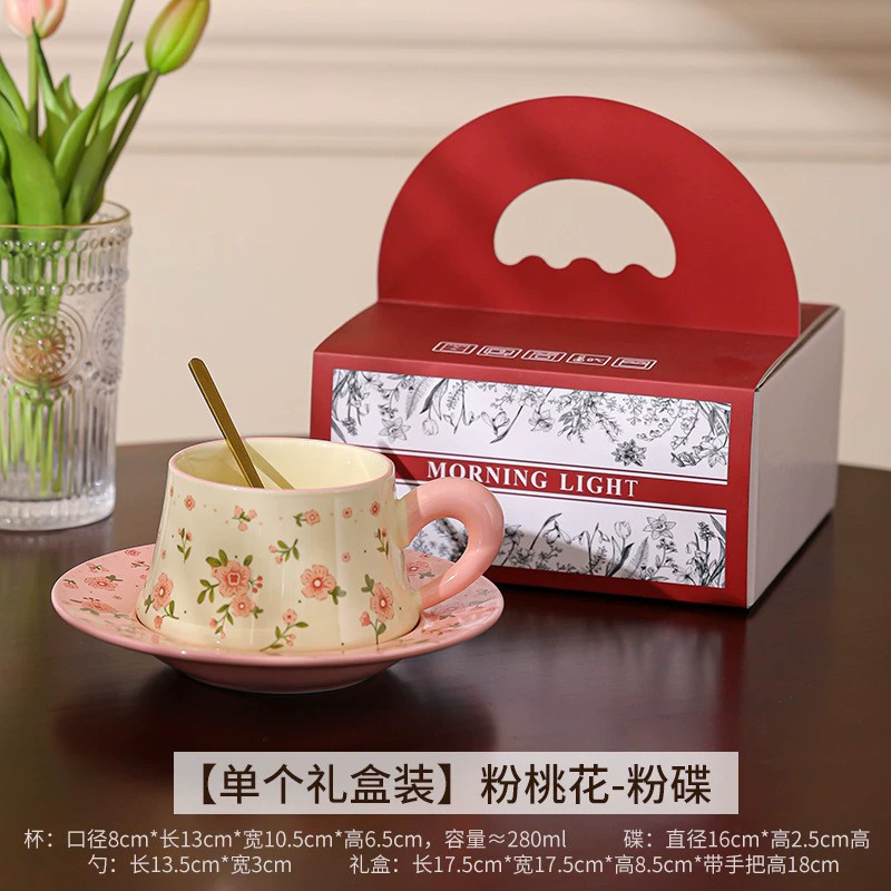 플로랄 세라믹 커피 컵 앤 소서 세트 tableware view 7