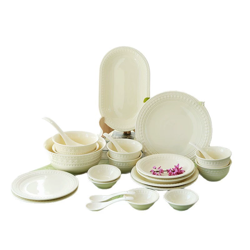 Porcelain Dinner Set with Cream Style tableware view 5
